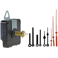 Quarz-Uhrwerk mit 32mm Schaft und 3 Zeigersätzen aus Kunststoff