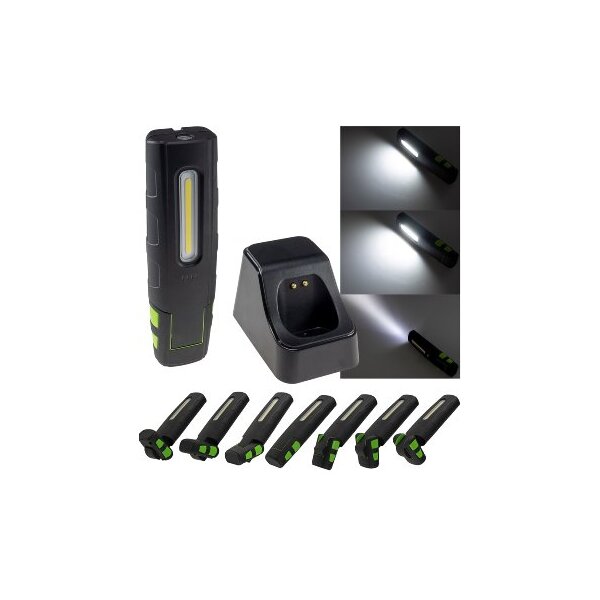 LED Stableuchte mit Akku "FlexiLED 880" Ladeschale, Magnetfuß,10W, 880lm,IP67