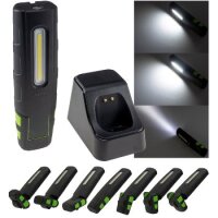 LED Stableuchte mit Akku "FlexiLED 880" Ladeschale, Magnetfuß,10W, 880lm,IP67