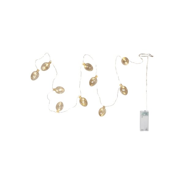 Lichterkette Shimmer mit Glaseiern – warmweiß, Timerfunktion, 135?cm, Innenbereich