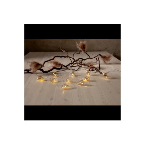 Lichterkette Shimmer mit Glaseiern – warmweiß, Timerfunktion, 135 cm, Innenbereich