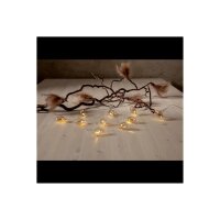 Lichterkette Shimmer mit Glaseiern – warmweiß, Timerfunktion, 135?cm, Innenbereich