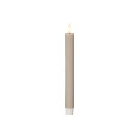 LED Leuchterkerze 2er Set "Flamme Stripe" in Beige