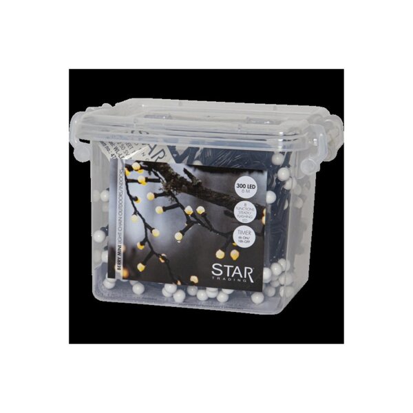 Lichterkette Berry Mini – 300 warmweiße LEDs, 6?m Länge, Timer, IP44, 8 Modi
