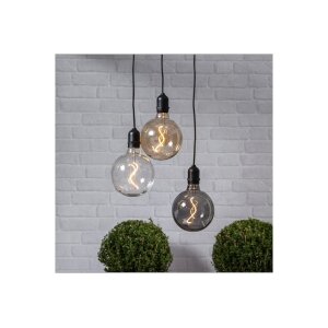 LED Hängelampe Bowl Rauchglas – dekorative Gartenleuchte mit Timer und warmweißem Licht