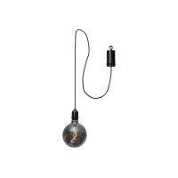 LED Hängelampe Bowl Rauchglas – dekorative Gartenleuchte mit Timer und warmweißem Licht