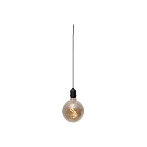 LED Hängelampe Bowl Bernstein – dekorative Gartenleuchte aus Glas mit Timer und warmweißem Licht