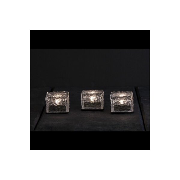 Solar-Kerze 3er Set "IceCube"