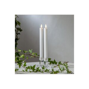 LED Leuchterkerze 2er Set "Flamme Stripe" in...