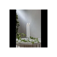 LED Leuchterkerze 2er Set "Flamme Stripe" in Weiß