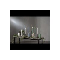 LED Leuchterkerze 2er Set "Flamme Stripe" in Weiß