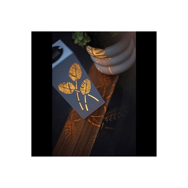 Solargartenstab Albaleaf weiß – warmweiß, Solar, Dämmerungssensor, höhenverstellbar