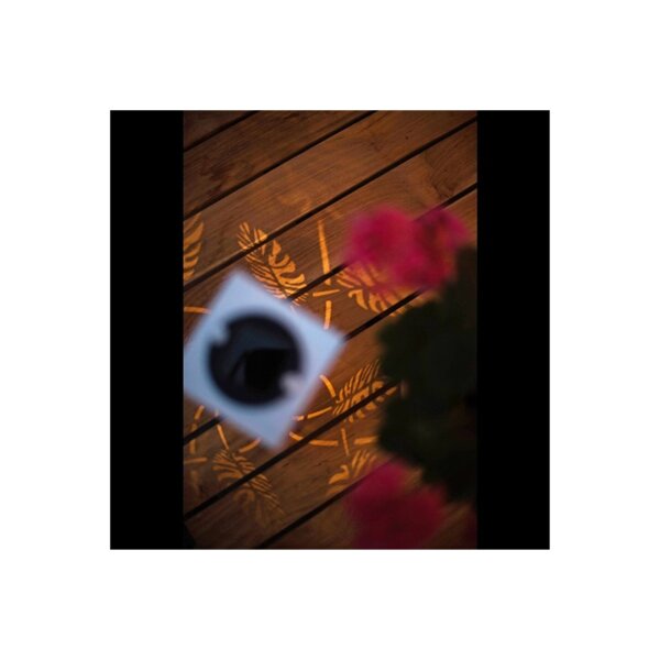 Solargartenstab Albaleaf weiß – warmweiß, Solar, Dämmerungssensor, höhenverstellbar