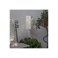 Solargartenstab Albaleaf weiß – warmweiß, Solar, Dämmerungssensor, höhenverstellbar