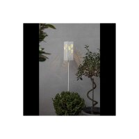 Solargartenstab Albaleaf weiß – warmweiß, Solar, Dämmerungssensor, höhenverstellbar