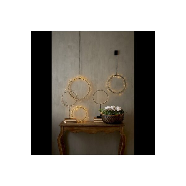 LED Lichterkranz Nike schwarz – 95 LEDs warmweiß für Innenbereich