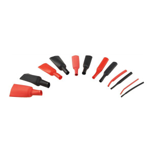 Schrumpfschlauch-Sortiment, 142-teilig Plastikbox, klebend, Ratio 3:1, schw+rot