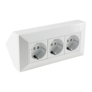 3-fach Steckdosenblock weiß – Aufbaumontage,...