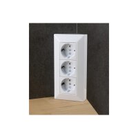 3-fach Steckdosenblock weiß – Aufbaumontage, 3600W, 45°