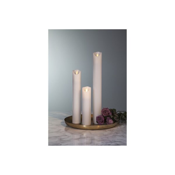 LED STUMPENKERZE M-TWINKLE weiß 20cm