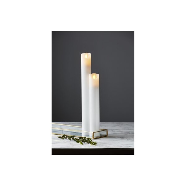 LED STUMPENKERZE M-TWINKLE weiß 20cm