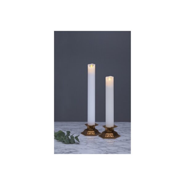 LED STUMPENKERZE M-TWINKLE weiß 20cm