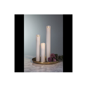 LED Stumpenkerze 30cm flackernd – Kerze mit Timer Batterie warmweiß M-TWINKLE