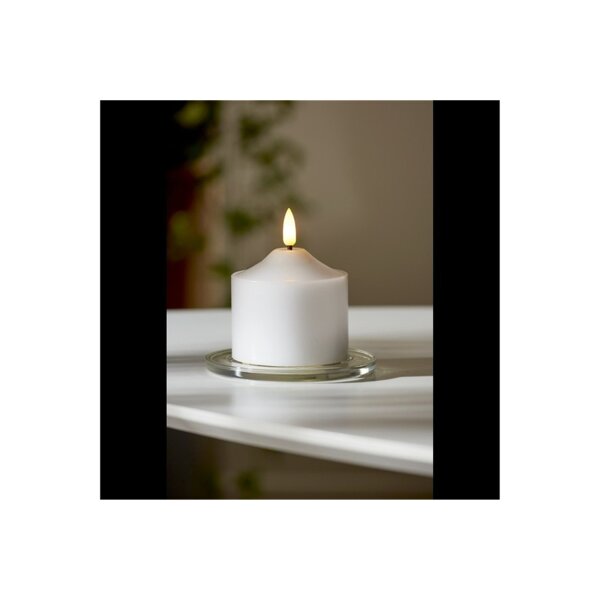 LED STUMPENKERZE FLAMME weiß 9,5cm