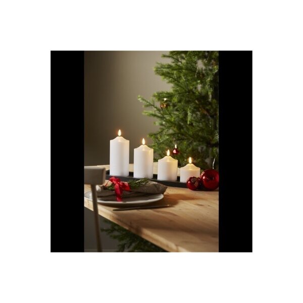 LED STUMPENKERZE FLAMME weiß 9,5cm