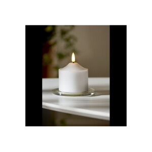 LED STUMPENKERZE FLAMME weiß 9,5cm