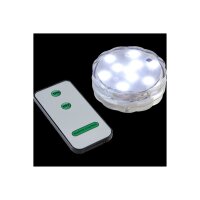 LED Wasserlicht Puck warmweiß – wasserdichter LED Lichtpuck IP68 mit Fernbedienung für Pool & Teich