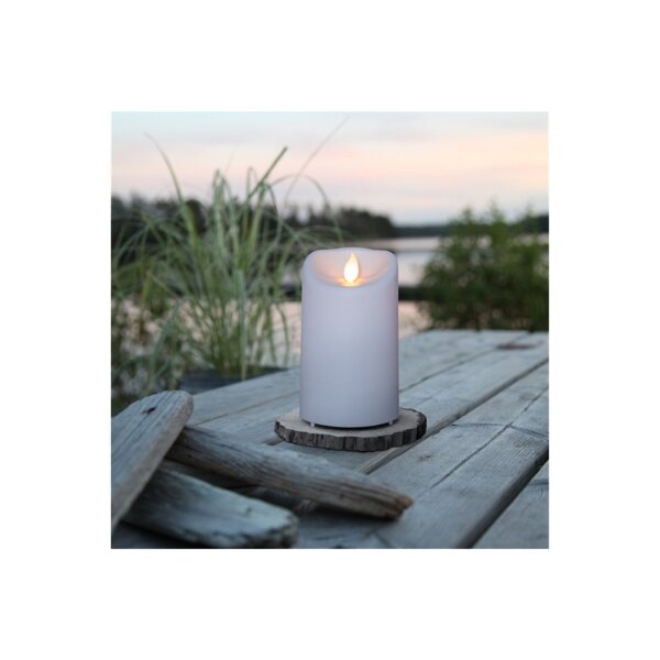 LED Kunststoffkerze mit Timer – Für Innen & Außen, Weiß