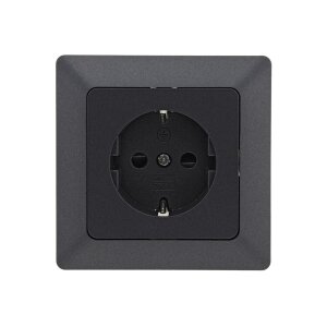 MILOS Schutzkontakt-Steckdose, Anthrazit 250V~/ 16A, mit...