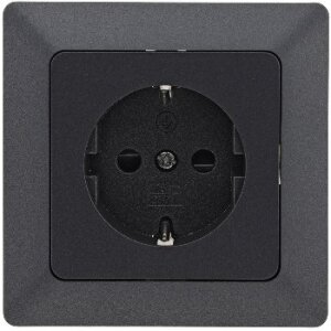 MILOS Schutzkontakt-Steckdose, Anthrazit 250V~/ 16A, mit...
