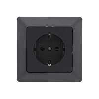 MILOS Schutzkontakt-Steckdose, Anthrazit 250V~/ 16A, mit Rahmen, Klemmanschluss