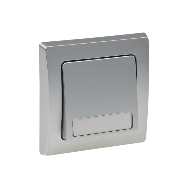 ChiliTec Delphi Taster Klingeltaster 0-250V~/ max. 10A mit 1-Fach Rahmen Abnehmbar I Unterputz Einbau Silber Grau