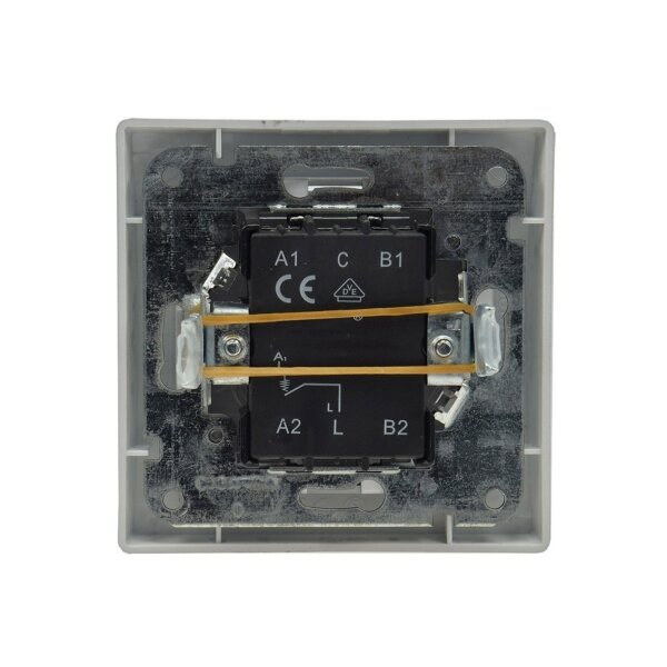 ChiliTec Delphi Taster Klingeltaster 0-250V~/ max. 10A mit 1-Fach Rahmen Abnehmbar I Unterputz Einbau Silber Grau