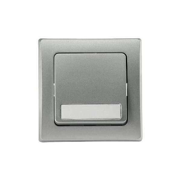 ChiliTec Delphi Taster Klingeltaster 0-250V~/ max. 10A mit 1-Fach Rahmen Abnehmbar I Unterputz Einbau Silber Grau