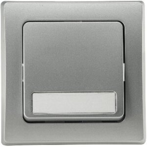 ChiliTec Delphi Taster Klingeltaster 0-250V~/ max. 10A mit 1-Fach Rahmen Abnehmbar I Unterputz Einbau Silber Grau