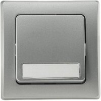 ChiliTec Delphi Taster Klingeltaster 0-250V~/ max. 10A mit 1-Fach Rahmen Abnehmbar I Unterputz Einbau Silber Grau