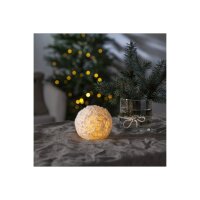 LED Wachskerze Schneeball - Kugel Optik