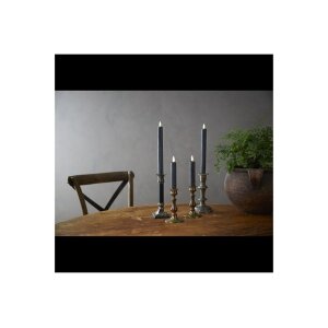 4er Set LED LEUCHTERKERZE X2 FLAMME schwarz 15 + 25cm  hoch