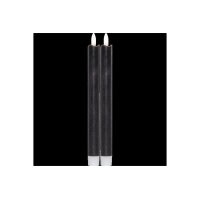 4er Set LED LEUCHTERKERZE X2 FLAMME schwarz 15 + 25cm  hoch