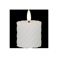 2er Set LED Stumpenkerzen FLAMME SWIRL Weiß