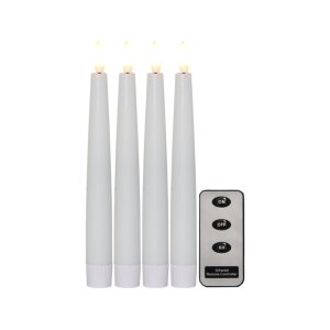 4er Set LED Leuchterkerzen "FLAMME SLIM" mit...