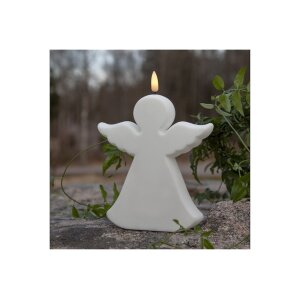 LED Engelskerze Weiß – Flamme-Optik, Timer,...