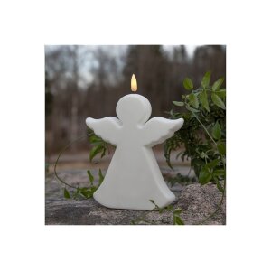 LED Engelskerze Weiß – Flamme-Optik, Timer, Außen & Innen