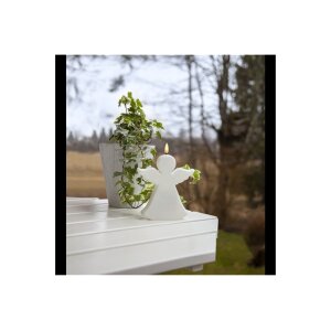 LED Engelskerze Weiß – Flamme-Optik, Timer,...