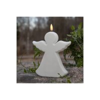 LED Engelskerze Weiß – Flamme-Optik, Timer, Außen & Innen