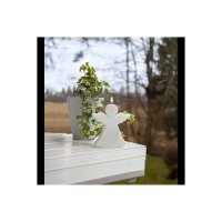 LED Engelskerze Weiß – Flamme-Optik, Timer, Außen & Innen